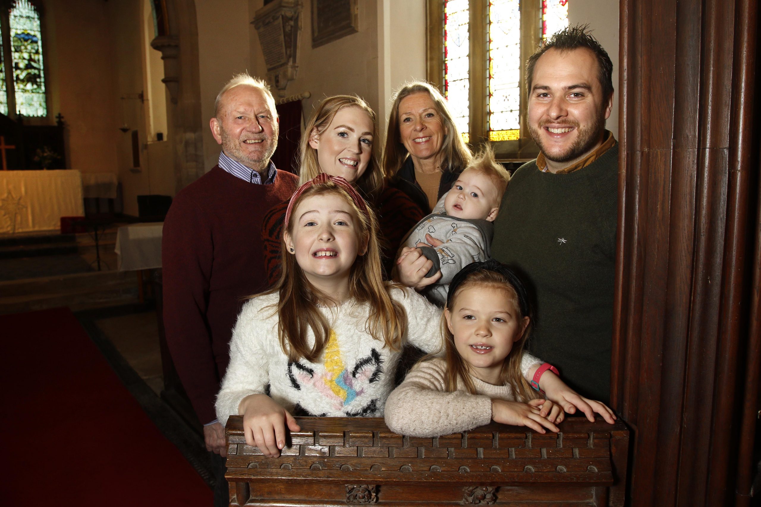 Family visitng a church