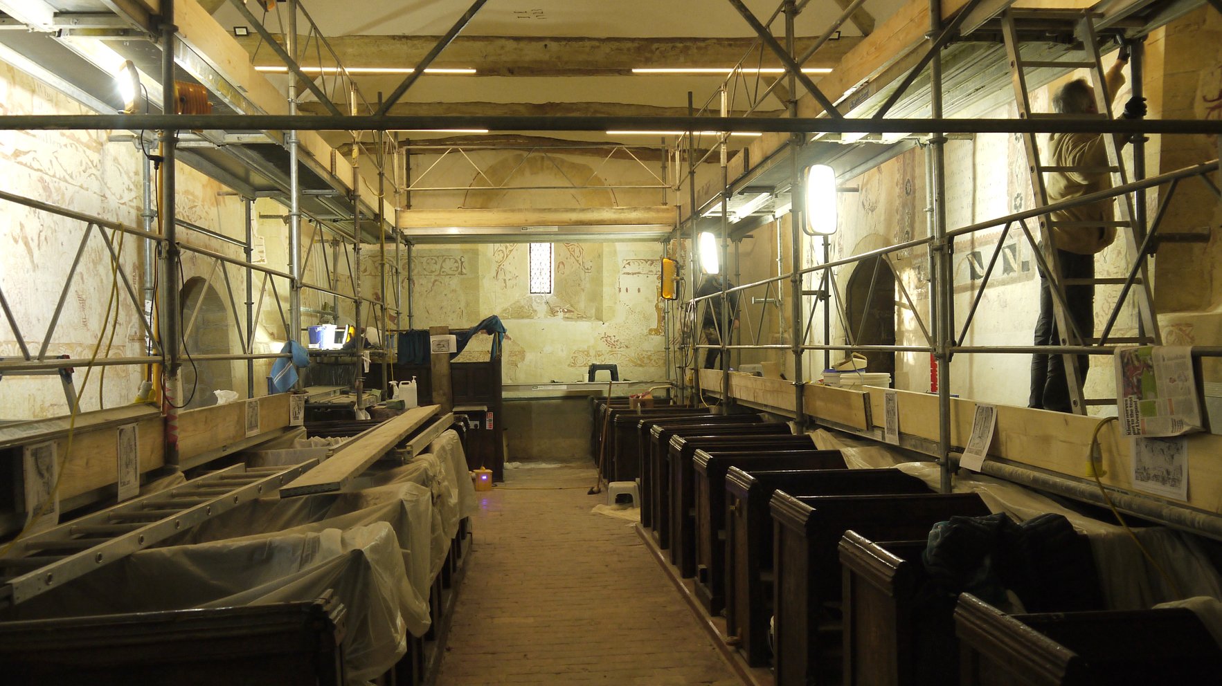 Stoke Orchard wall paintings conservation project