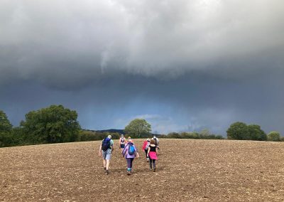 Walking into the rain clouds