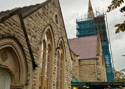 St Andrew’s is currently undergoing significant restoration work on its spire