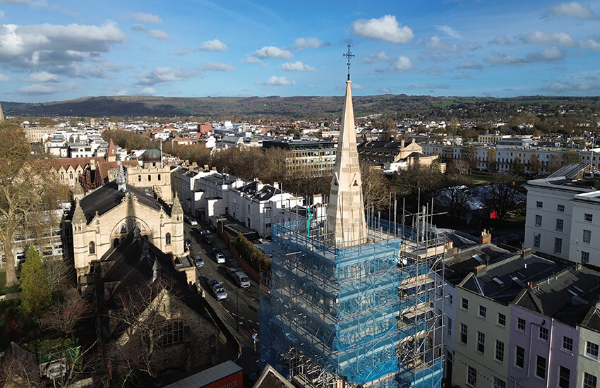 Cheltenham St Andrew’s - spire repairs almost complete